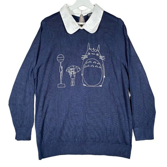 Torrid Her Universe Sweater Plus 1X Studio Ghibli My Neighbor Totoro Blue - Picture 3 of 16